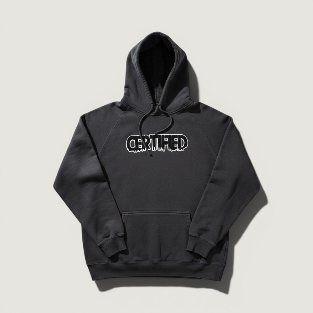 Underworld Certified Puff Print Graphic Hoodie Black Mens Size M L Streetwear